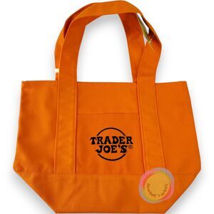 Trader Joe's Mini Canvas Tote Bag Halloween 2025 Orange Limited Edition NWT